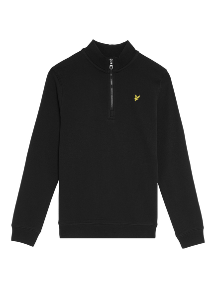 Lyle & Scott Kids' Cotton Quarter Zip Jumper, Z865 Jet Black
