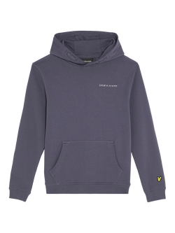 Lyle & Scott Kids' Script Embroidered Hoodie, X854 Graystone