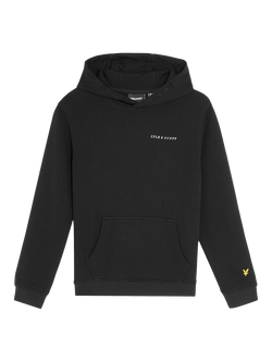 Lyle & Scott Kids' Script Embroidered Hoodie, Z865 Jet Black