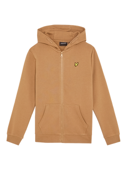Lyle & Scott Kids' Cotton Zipped Hoodie, Orange, Orange