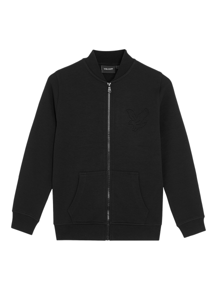 Lyle & Scott Kids' Eagle Cotton Blend Track Jacket, Z865 Jet Black, Z865 Jet Black
