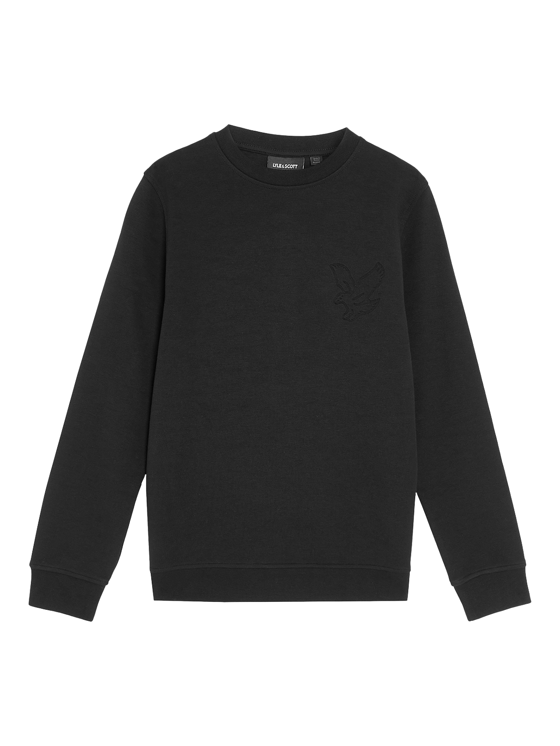 Product image 1 of 3, which shows Lyle & Scott Kids' Embossed Eagle Sweatshirt, Jet Black, 9-10 years