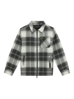 Lyle & Scott Kids' Brushed Long Sleeved Check Shirt, Jet Black, Z865 Jet Black