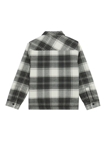 Lyle & Scott Kids' Brushed Long Sleeved Check Shirt, Jet Black - view 2, Z865 Jet Black