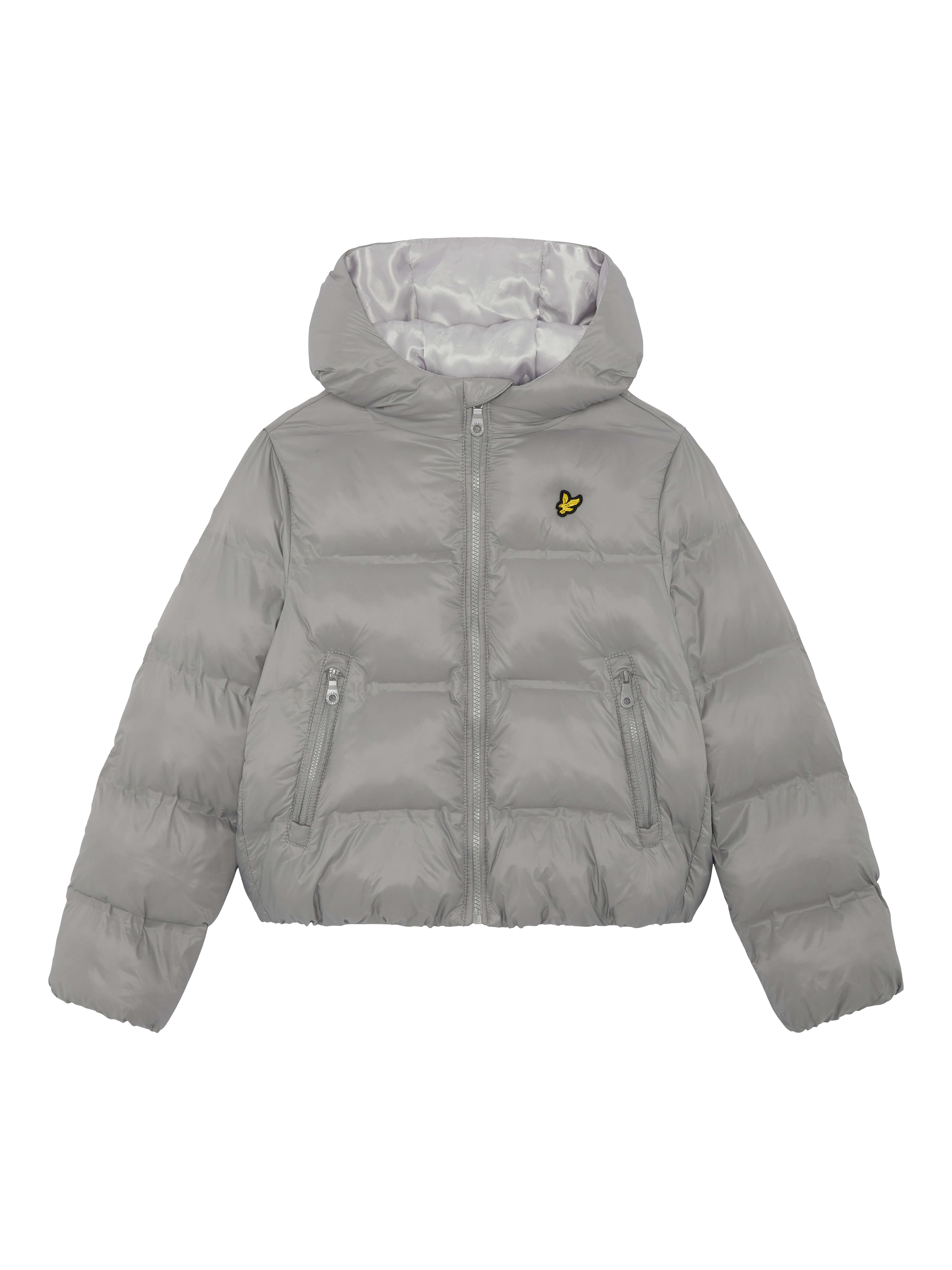 Product image 1 of 1, which shows Lyle & Scott Kids' Cropped Puffer Coat, X852 Sharkskin, 9-10 years