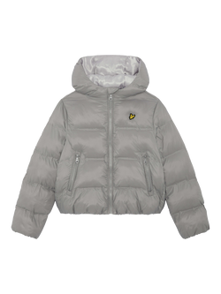 Lyle & Scott Kids' Cropped Puffer Coat, X852 Sharkskin