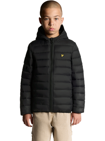 Lyle & Scott Kids' Hooded Puffer Jacket, Z865 Jet Black