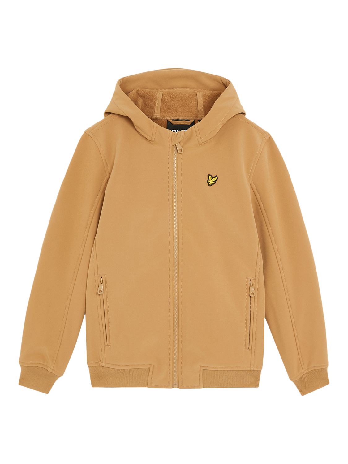 Product image 1 of 3, which shows Lyle & Scott Kids' Soft Shell Hooded Jacket, Tigers Eye, 3-4 years