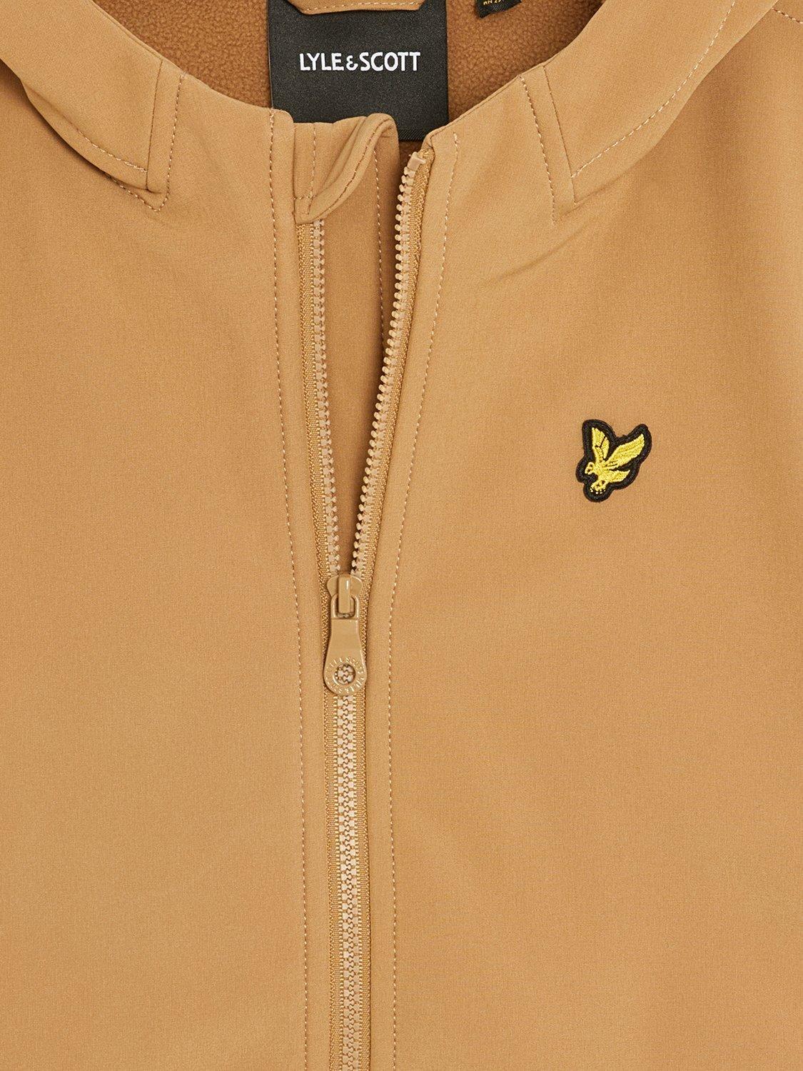 Product image 3 of 3, which shows Lyle & Scott Kids' Soft Shell Hooded Jacket, Tigers Eye, 3-4 years