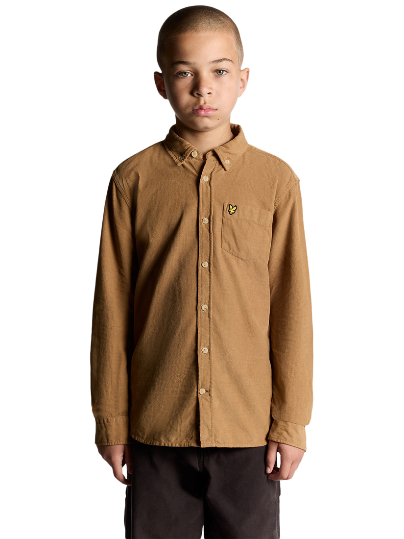 Product image 1 of 7, which shows Lyle & Scott Kids' Needle Cord Shirt, Brown, 3-4 years