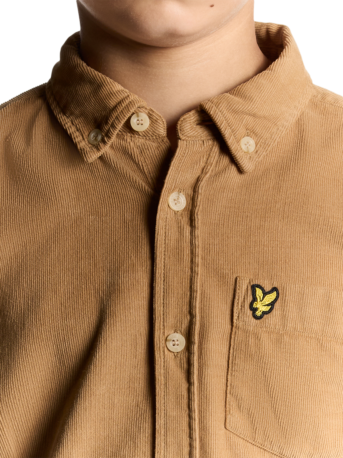 Product image 3 of 7, which shows Lyle & Scott Kids' Needle Cord Shirt, Brown, 3-4 years