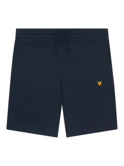 Lyle & Scott Kids' Fly Fleece Drawstring Shorts, Jet Black, Z271 Dark Navy