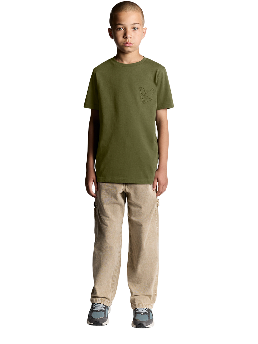 Product image 2 of 7, which shows Lyle & Scott Kids' Cotton Embossed Eagle T-Shirt, X848 Deep Depths, 9-10 years