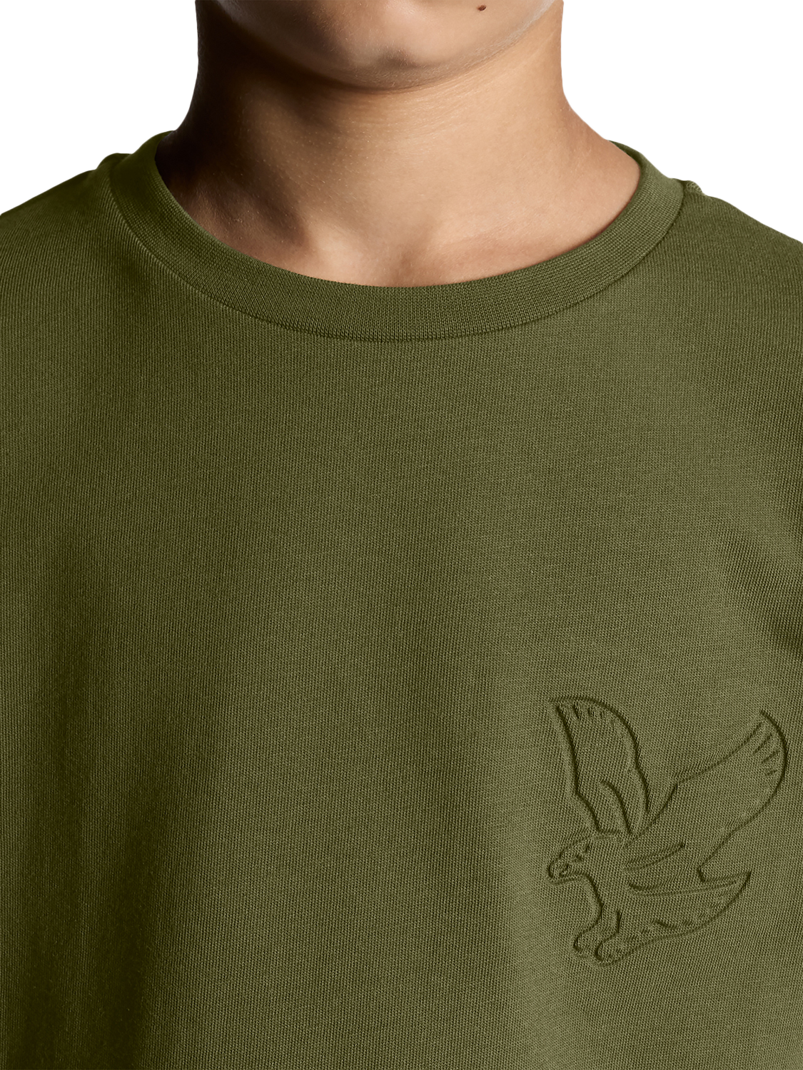 Product image 3 of 7, which shows Lyle & Scott Kids' Cotton Embossed Eagle T-Shirt, X848 Deep Depths, 9-10 years