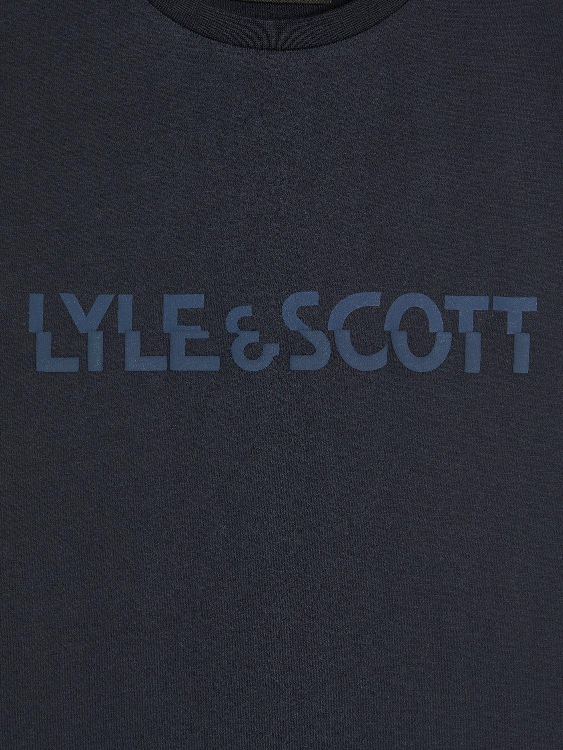 Product image 3 of 3, which shows Lyle & Scott Kids' Print T-Shirt, Navy, 3-4 years
