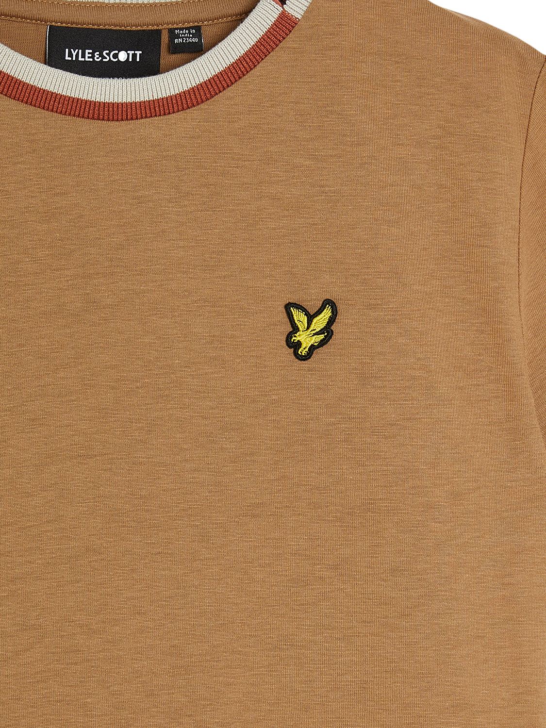 Product image 3 of 3, which shows Lyle & Scott Kids' Multi Rib T-shirt, Brown, 9-10 years