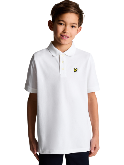 Lyle & Scott Kids' Cotton Rich Polo Shirt, White
