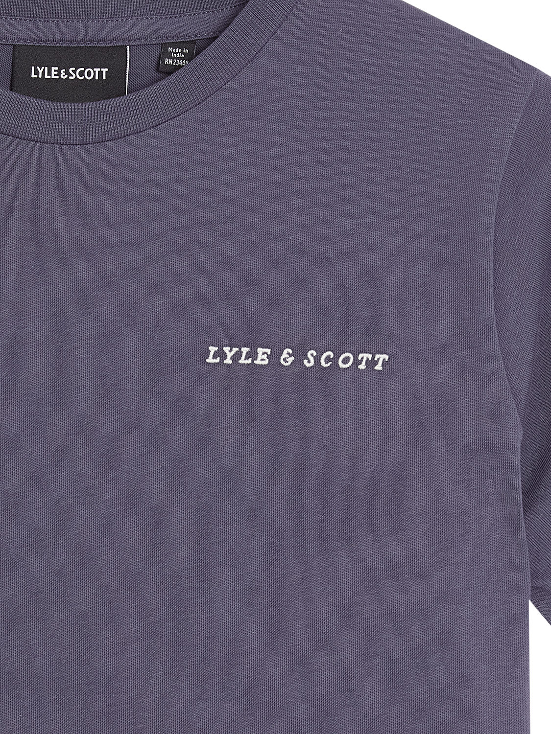 Product image 3 of 3, which shows Lyle & Scott Kids' Script Embroidered T-Shirt, X854 Graystone, 9-10 years