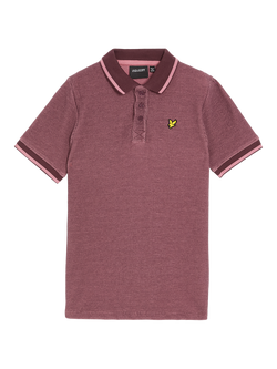 Lyle & Scott Kids' Two Tone Waffle Polo Shirt, Maroon