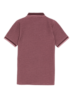 Lyle & Scott Kids' Two Tone Waffle Polo Shirt - view 2, Maroon