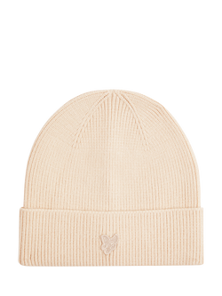 Lyle & Scott Kids' Knitted Beanie Hat, Beige, Beige