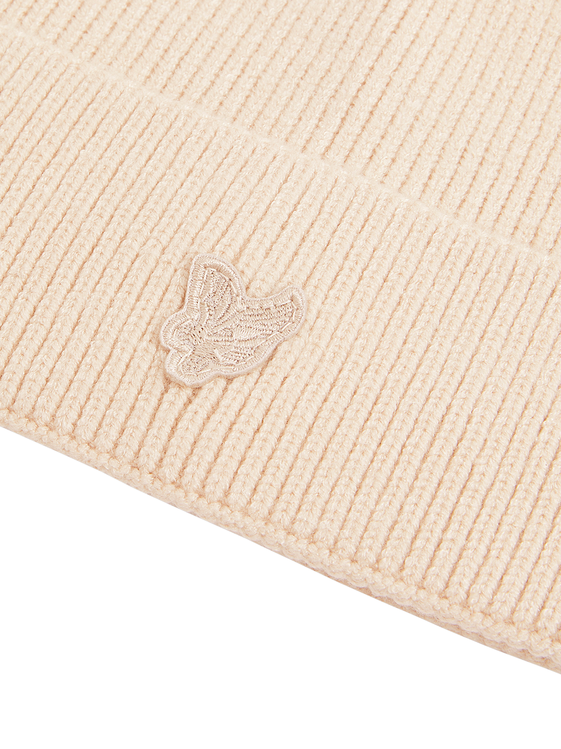 Product image 3 of 3, which shows Lyle & Scott Kids' Knitted Beanie Hat, Beige