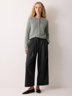 Jigsaw Wool Blend Tailored Ankle Grazer Trousers, Grey