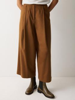 Jigsaw High Waist Brushed Wool Rich Trousers, Brown, Brown