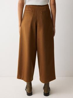 Jigsaw High Waist Brushed Wool Rich Trousers, Brown - view 2, Brown