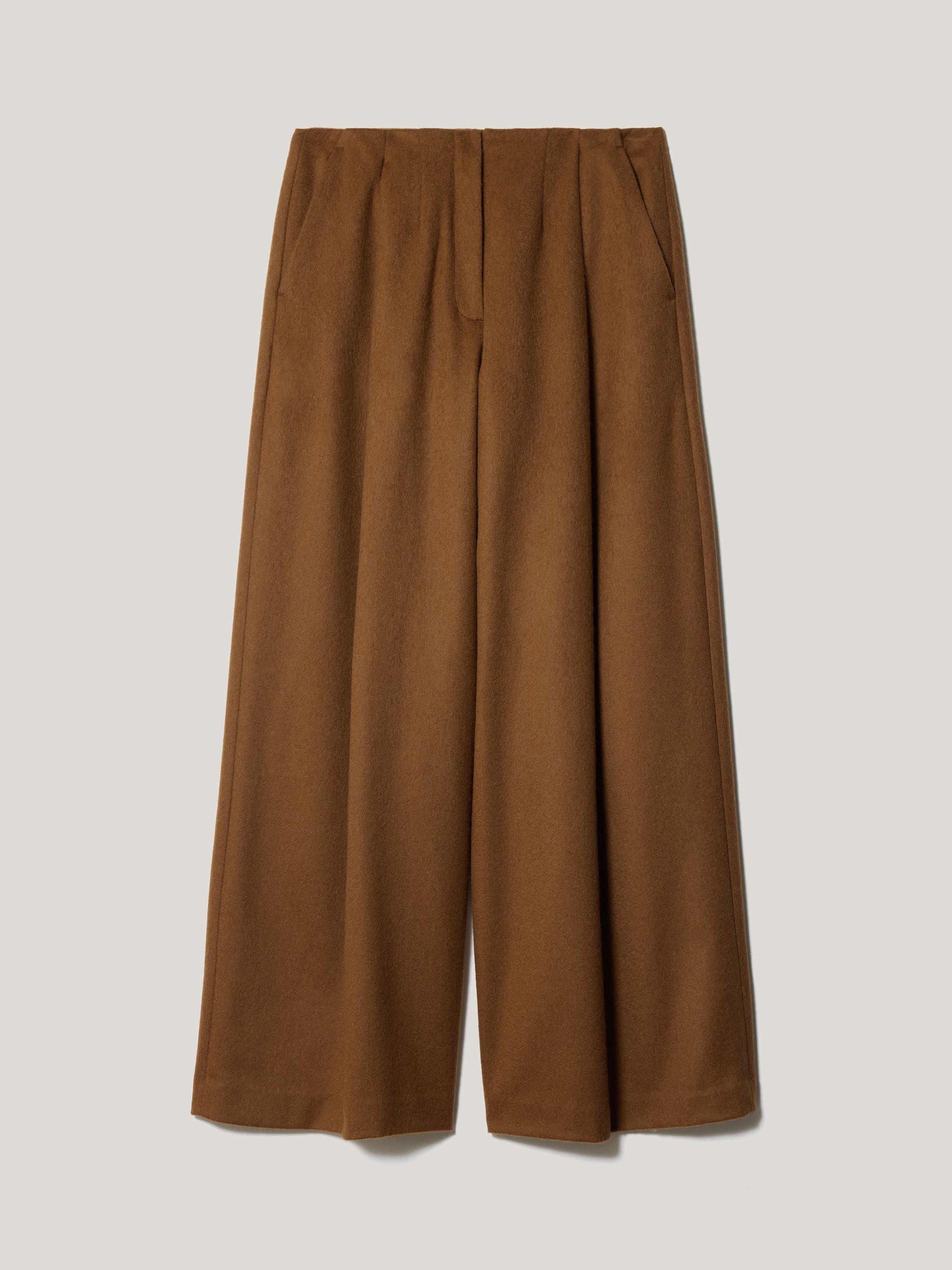 Product image 5 of 5, which shows Jigsaw High Waist Brushed Wool Rich Trousers, Brown, 14