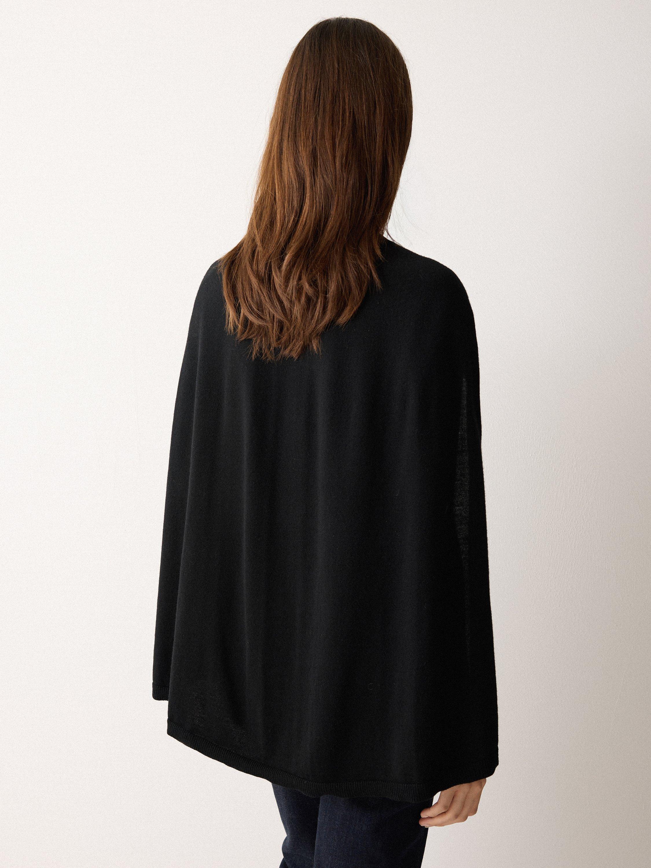 Product image 2 of 5, which shows Jigsaw Wool Sleeveless Funnel Neck Jumper, Black, S-M