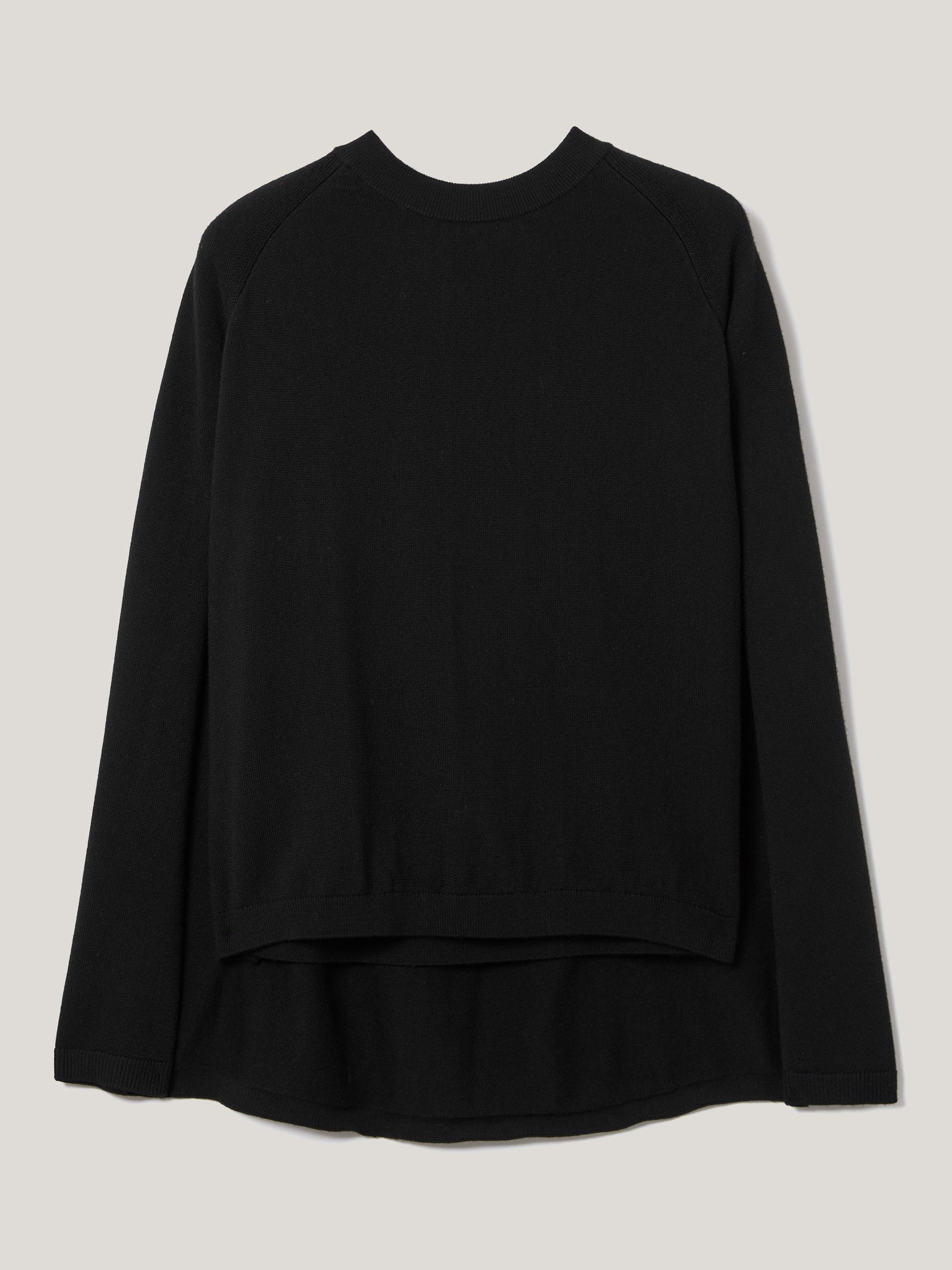 Product image 5 of 5, which shows Jigsaw Wool Sleeveless Funnel Neck Jumper, Black, S-M