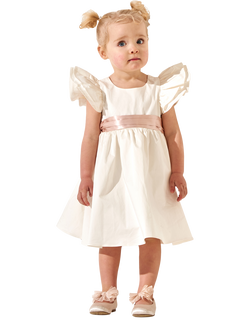 Angel & Rocket Baby Sateen Sash Dress, Natural Cream, Natural Cream