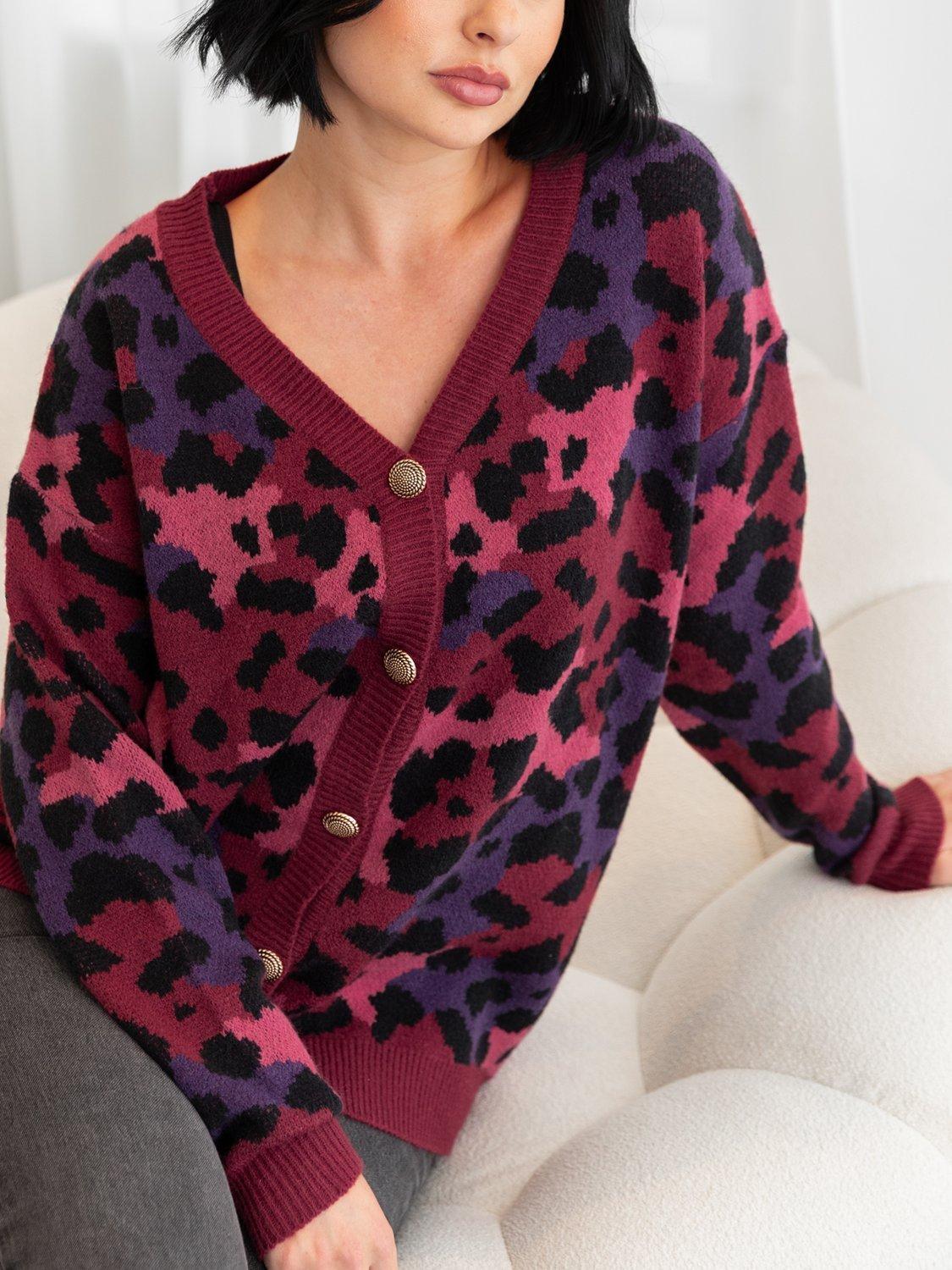 Product image 4 of 9, which shows Lovedrobe Longline Jacquard Cardigan, Multi, Multi, 8-10