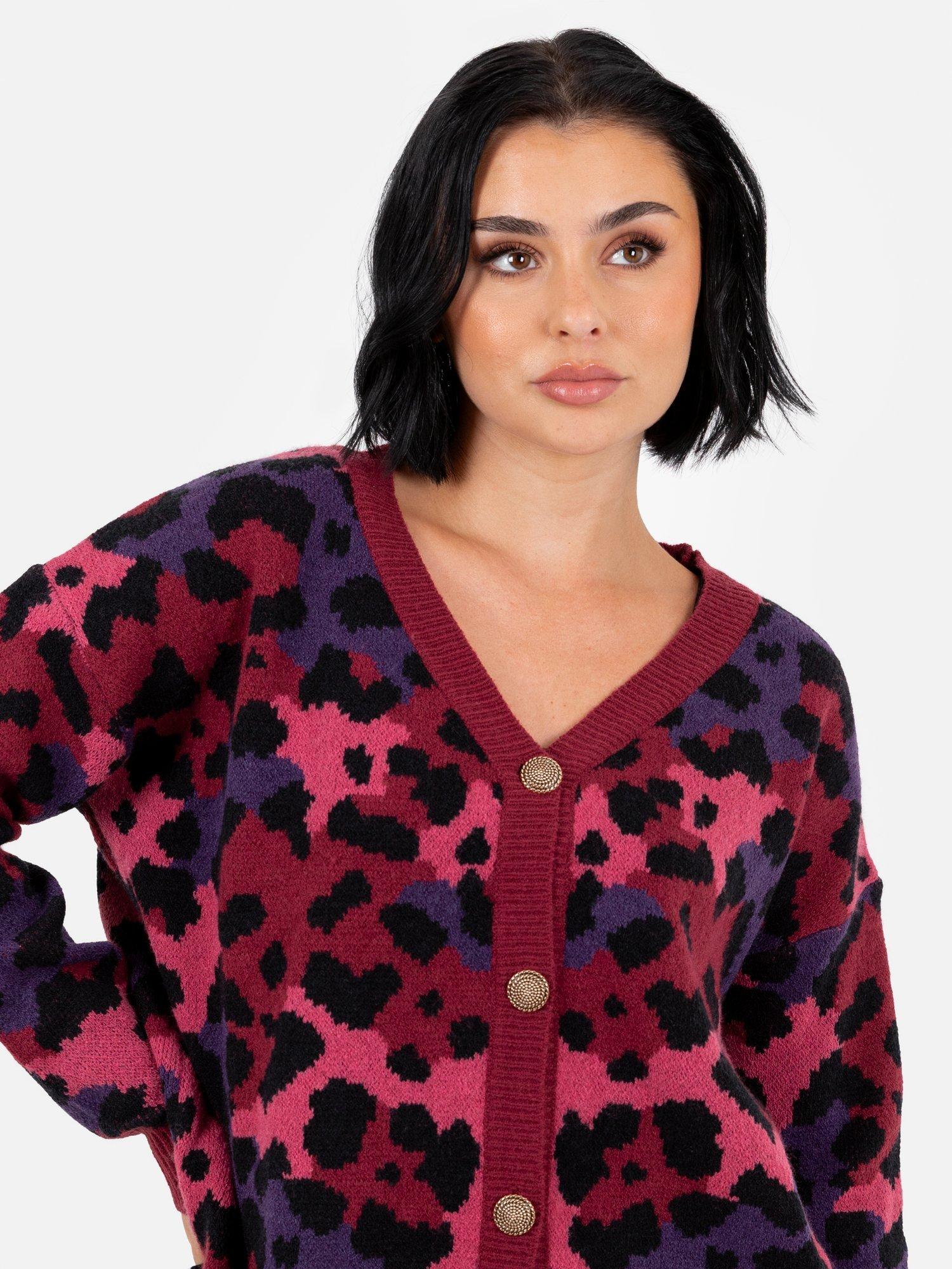 Product image 7 of 9, which shows Lovedrobe Longline Jacquard Cardigan, Multi, Multi, 8-10