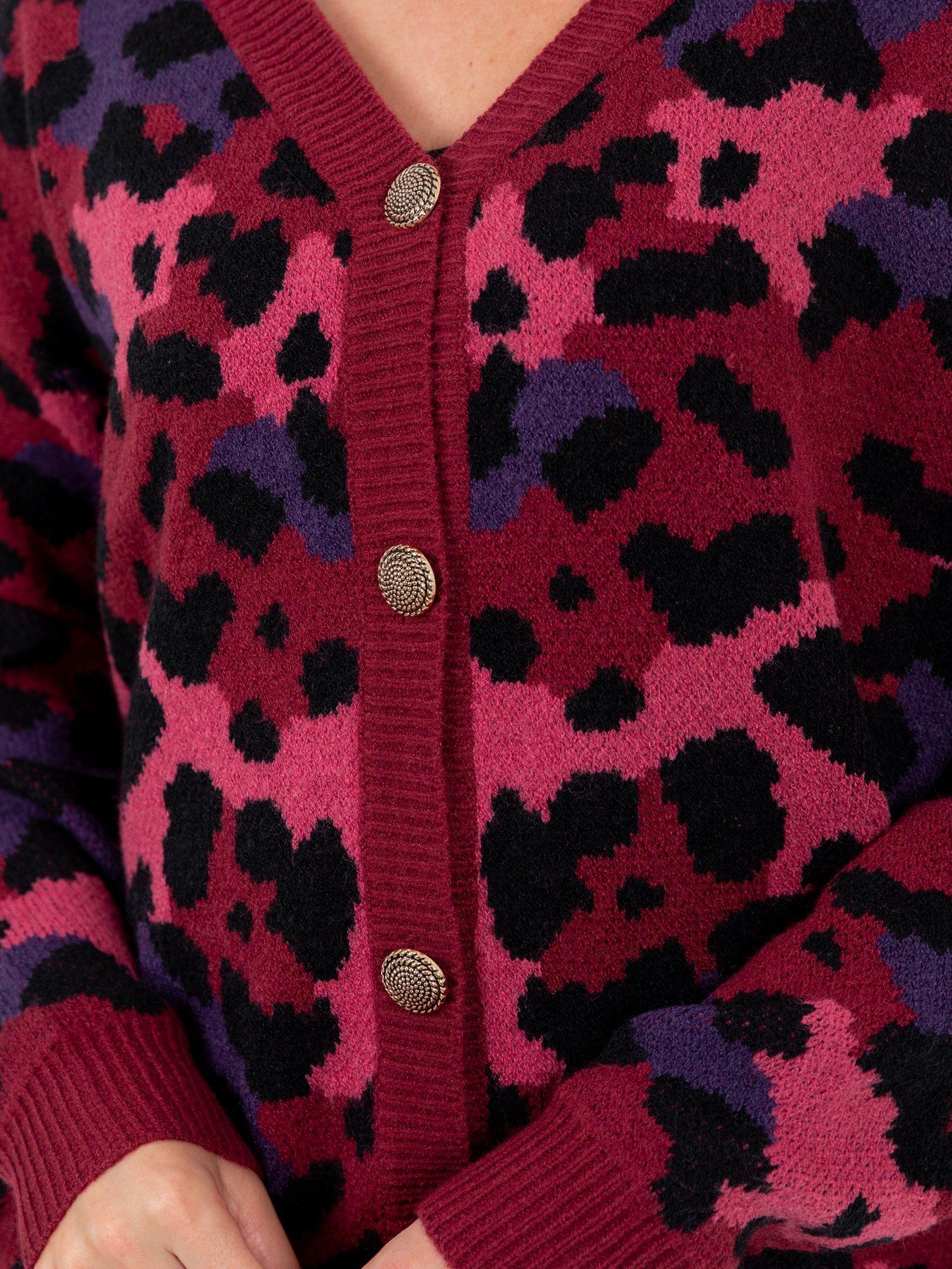 Product image 9 of 9, which shows Lovedrobe Longline Jacquard Cardigan, Multi, Multi, 8-10