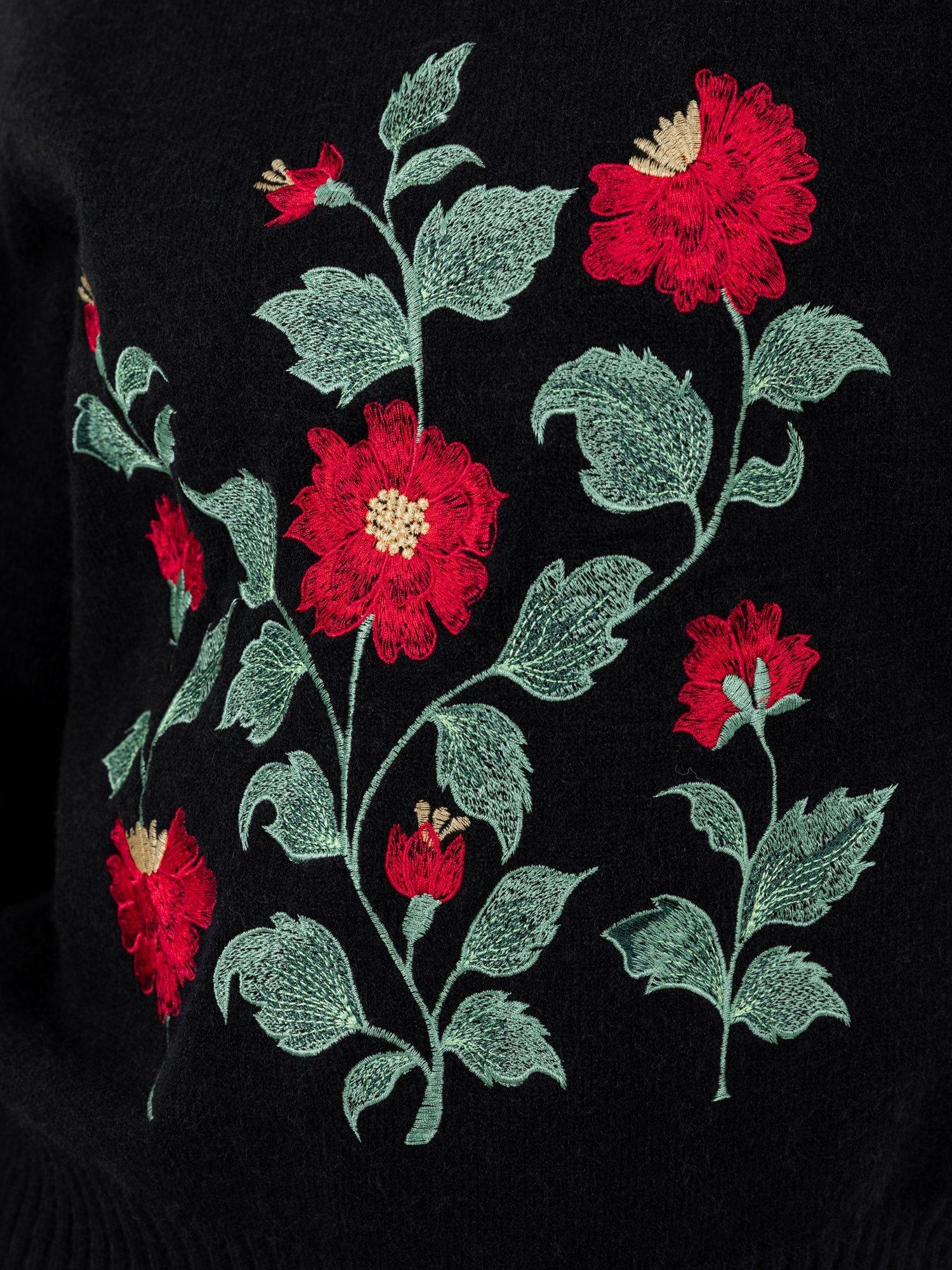 Product image 8 of 8, which shows Lovedrobe Floral Embroidery Jumper, Multi/Black, 8-10
