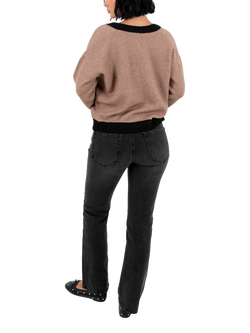 Lovedrobe Animal Print Bow Front Cardigan, Camel - view 2, Camel