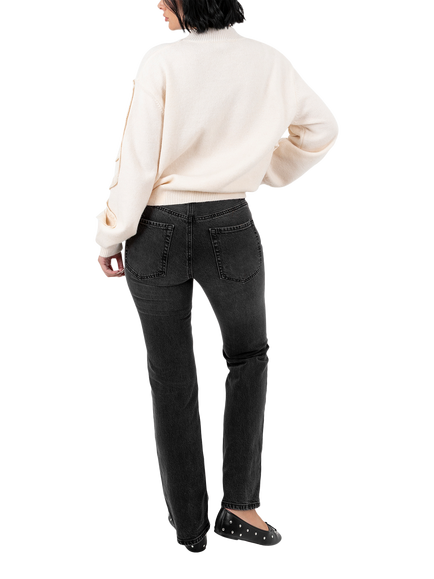 Lovedrobe High Neck Applique Jumper, Cream - view 2, Cream
