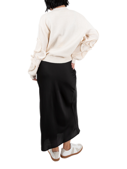 Lovedrobe High Neck Squiggle Applique Jumper - view 2, Cream