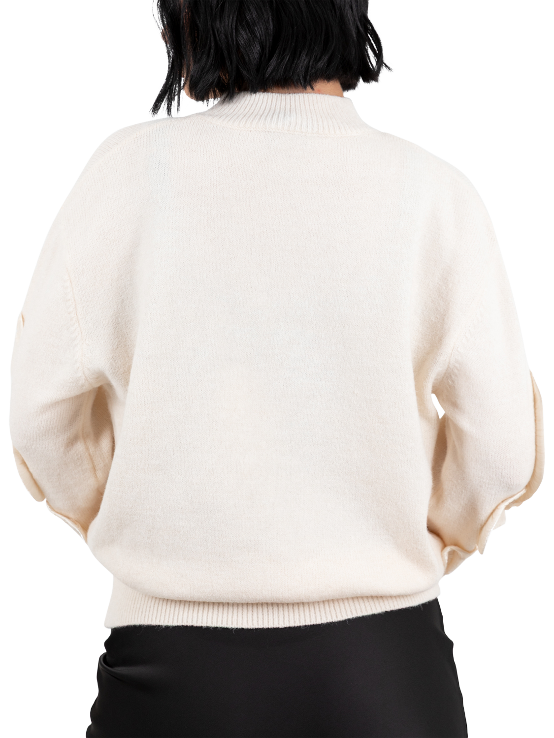 Product image 4 of 8, which shows Lovedrobe High Neck Squiggle Applique Jumper, Cream, 8-10