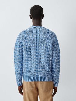 John Lewis Links Knit Crew Neck Jumper, Delft Blue - view 2, Delft Blue