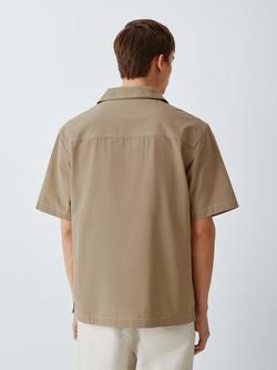 Kin Short Sleeve Topstitch Cotton Shirt - view 2, Dove