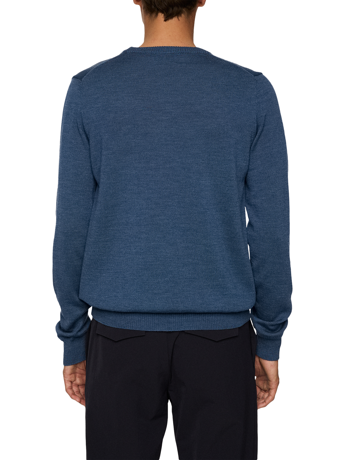 Product image 2 of 5, which shows J.Lindeberg Keane Wool Crew Neck Jumper, Indigo Melange, XXL