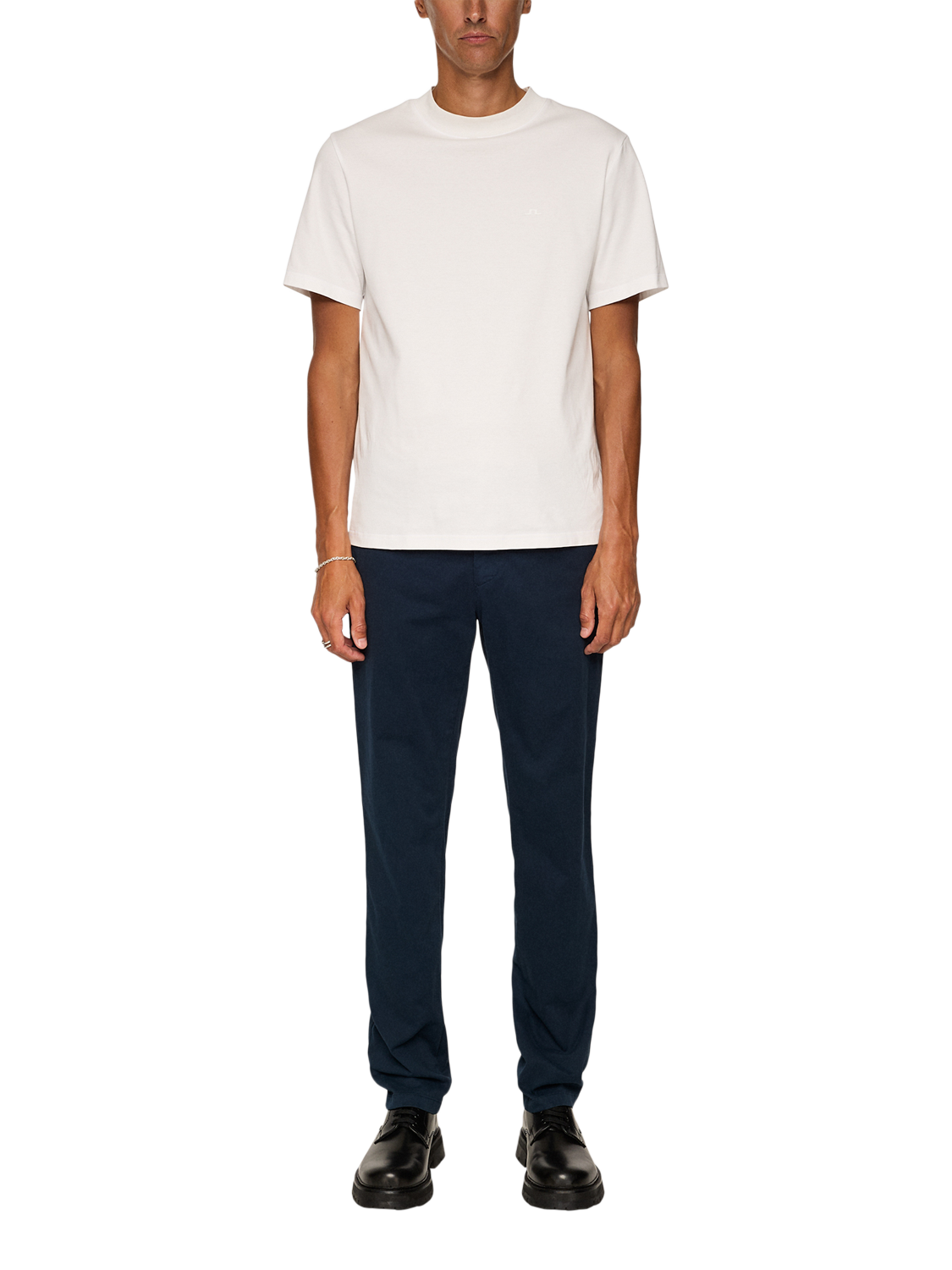 Product image 3 of 5, which shows J.Lindeberg Ched Cotton Stretch Trousers, Navy, 30R