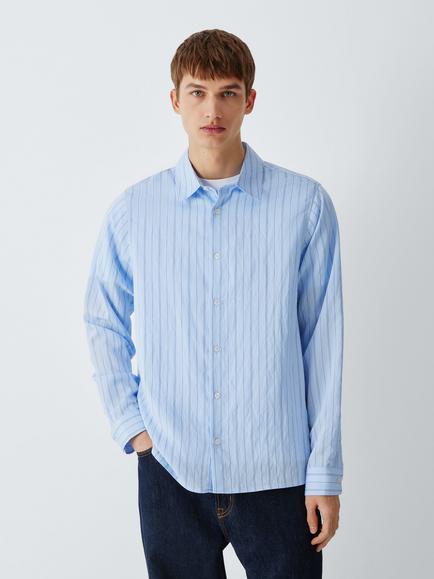 Kin Striped Modal Blend Shirt, Blue