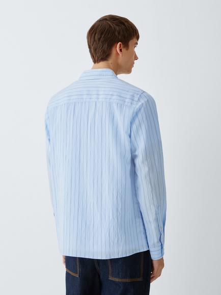 Kin Striped Modal Blend Shirt - view 2, Blue