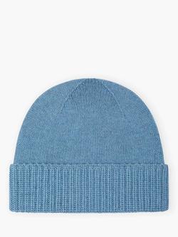 Brora Pure Cashmere Beanie Hat, Wedgewood