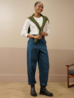 Brora Cotton Floral Embroidered Scallop Collar Blouse, White - view 2, White