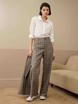 Brora Cotton Peter Pan Collar Shirt, White - view 2, White